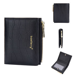 Baellerry DR100 Dompet Uang Lipat Wanita dengan Kancing Pengunci Bahan Lembut
