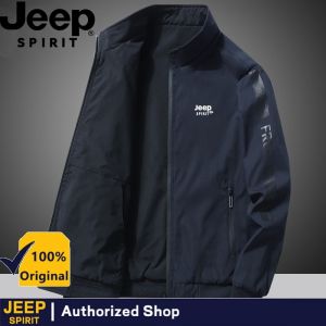 JEEP SPIRIT 2025 ฤดูใบไม้ผลิฤดูใบไม้ร่วงแฟชั่นแข็งแบบสบายบางแจ็คเก็ตระเบิดผู้ชาย Overcoat ผู้มาถึงใหม่แจ็คเก็ตเบสบอลผู้ชาย M-5XL