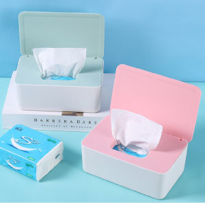 Enlarged Capacity Wet Tissue Box with Lid Sealed Rectangular Household Face Mask Box Holder Facial Tissue Dispenser Box Cover Holder Napkin Organizer