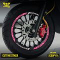 Stiker Cutting Velg Motor honda Scoopy prestis R12 2020 2021 2022 2023 Nyala 14. 