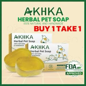 BUY 1 TAKE 2 AKIIKA Herbal Pet Soap 200g For Dogs & Cats 100% Natural Handmade 200g