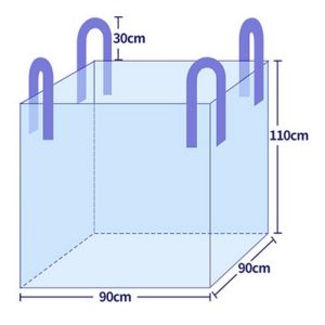 GT Big bag ถุงบิ๊กแบ๊ค รุ่น ปากบน ก้นแบน ไซต์จัมโบ้ ขนาดใหญ่ แบบกระสอบ ขนาด 90x90x110 cm บรรจุได้ 1206 กก. ถุงขยะ