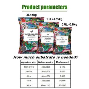 0.5/1.5 Liter Aqua Gizi Pupuk Dasar Aquascape Soil Aquarium Soil Media Tanam Aquascape