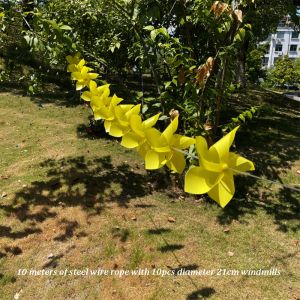 ADREE 10pcs/set với dây thừng nhiều màu sắc Cối xay gió hành lang vòm với dây thép Màu sắc đồng nhất 5 chiếc quạt giấy hình lá Chất lượng cao Làm thủ công Cây quạt trang trí DIY ngoài trời Sân vườn