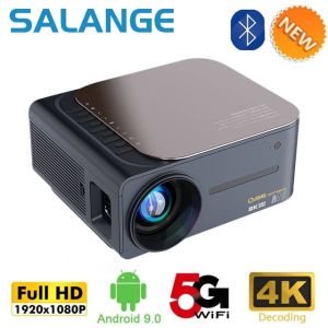 Salange 1080P Projector 4K 8K Video Decoding 400ANSI 5G WiFi Android 9.0 Bluetooth 5.0 HDR10+ for Home Theater Outdoor M8 Beamer 4K 8K Projector 5g projector Beamer projector Salange Projector