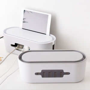 Homy Cable Management Box PP Material Separate Design Dustproof Large Capacity Multi-purpose for Home Office Desk