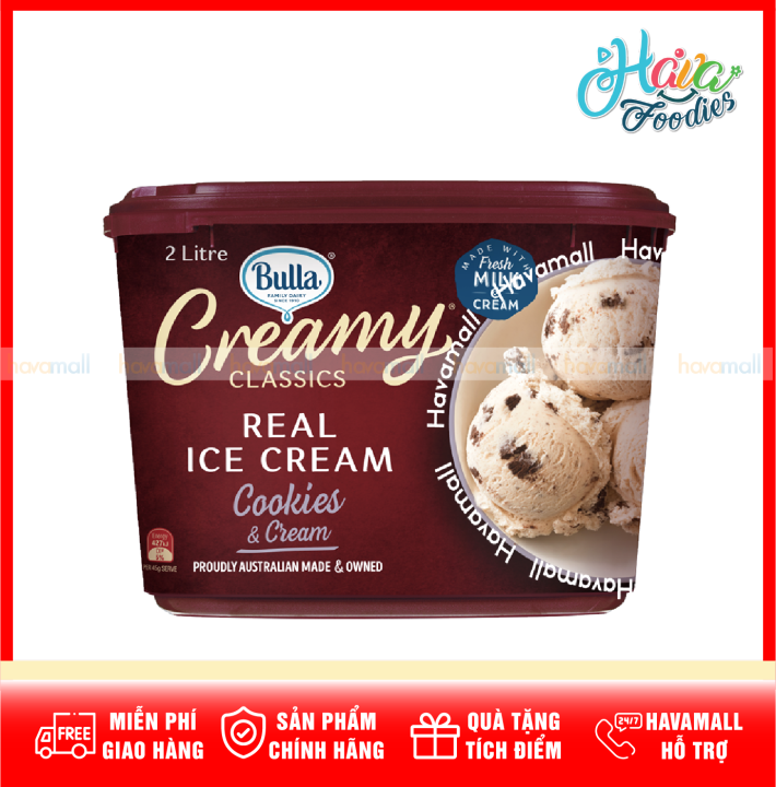 [HOÀN TIỀN MAX 10%] HÀNG ĐÔNG LẠNH CHỈ GIAO HOẢ TỐC TẠI HCM-Kem Bulla Creamy Classics Hộp 2 Lít – Bulla Ice Cream 2L