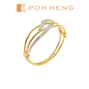 POH HENG Jewellery 22K Interlace Bangle in Yellow White Gold [Price By Weight]