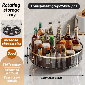 360° Rotating Spice Rack Rak Rempah Rak Penyimpanan Kitchen Seasoning Storage Rack Cosmetic Storage Rack