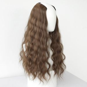 COVIEEZB Chất lượng cao Mịn Hàng ngày Bé gái Sợi chịu nhiệt Phụ nữ Tổng hợp Tự nhiên Kẹp vào Tóc gợn sóng Tóc giả kẹp một mảnh Tóc Xoăn Dài Nối tóc