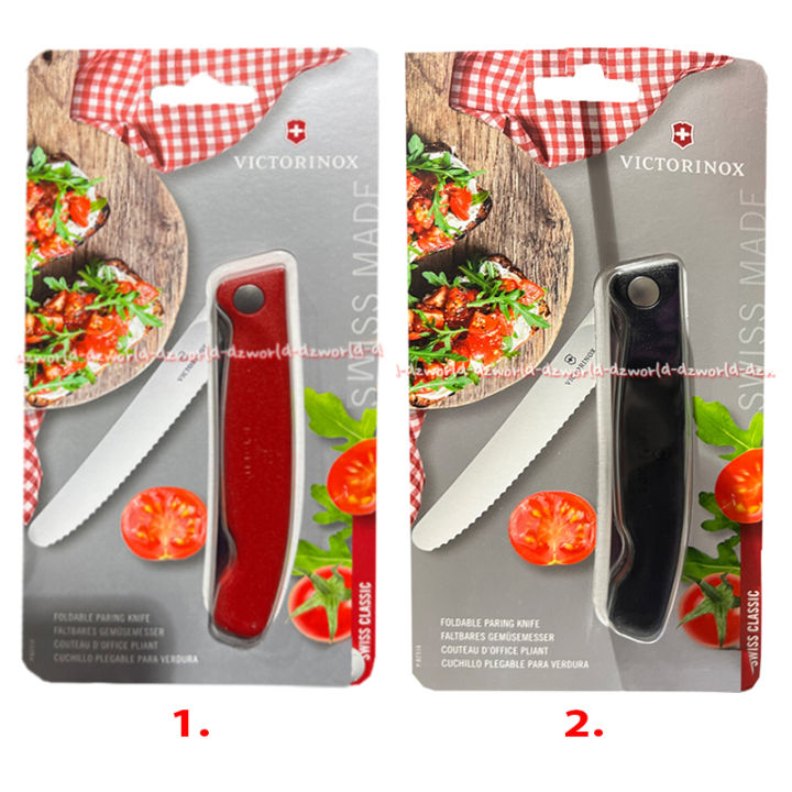 Victorinox Foldable Paring Knife Red Black Pisau Lipat Gerigi