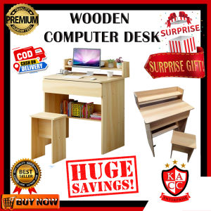 KACC Wooden Computer Table Wood with Chair Laptop Table Light Brown Simple and Modern Style Mini Small Narrow Wood Computer Desk and Chair Combo Home Desk Simple Dressing Table with Drawer and Chair 100X40x120 ACTUAL SIZE
