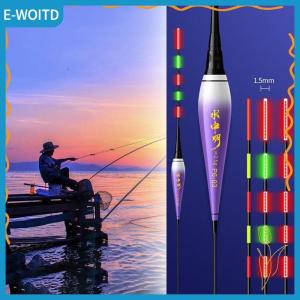 【E-WOITD】 Smart LED Fishing Float 2Light Highly Sensitive Remind Buoy Gravity Sensor Glowing Electric Night Fishing Long Tail Float