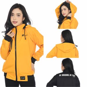 Jaket Wanita Bolak Balik Bahan Parasit Premium Taslan Hoodie Cewek Waterproof