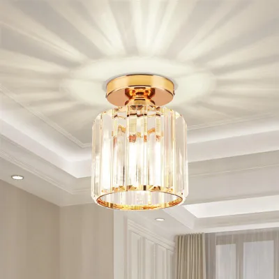 Ceiling Light Nordic Modern Crystal Ceiling Lamp Luxury Gold Glass Lampshade For Bedroom Living Room Dining Room Kitchen Aisle Balcony Bar Restaurant Office Home Ceiling Lighting