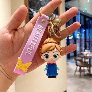 DVFDA Couple Accessories Car Bag Pendant Aisaisha Car Key Ring Snowman Olaf Figure Model Frozen Princess Keyring Keychain Elsa Ann