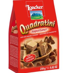 Date 09/26 Bánh xốp hiệu Loacker Quadratini Vị Hạt Dẻ 250g