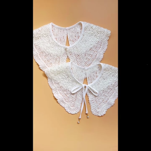 Chạm khoét vòng cổ giả phía trước Tie/Ngọc trai Neckline nửa Áo Sơ Mi Cổ áo giả có thể tháo rời trang trí cổ áo cho nữ phụ nữ