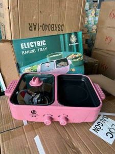 Nồi Lẩu Nướng Mini 2 Ngăn Cao Cấp 2 In 1  Siêu Chống Dính Đa Năng Tiện Lợi Bảo hành 12 tháng