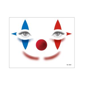 BLISSFUL Face Art Joker Face Tattoo Sticker Waterproof Make Up Circus Clown Temporary Tattoo Freckle Decals Long Lasting Little Witch Face Sticker Halloween