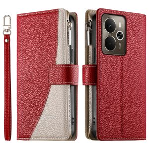 Case For OPPO Realme 16 15 14 13 12 Pro Plus Magnetic Leather Color Splicing Wallet Card Slot Flip Cover Casing