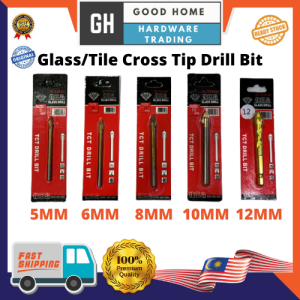 Glass/Tile Cross Tip Drill Bit (5MM  6MM  8MM  10MM  12MM)