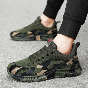Camouflage Men Shoes Breathable Womens Casual Shoes Mesh Lace Up Training Shoes Lightweight Men Sneakers Fashion Tenis Masculino