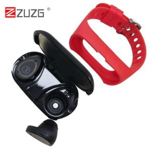 ZUZG Smart Watch Bluetooth Headset Wireless Earphones Heart Rate Blood Pressure Monitoring Bracelet Pedometer Sleep Monitoring Band Waterproof Fitness Tracker Sport Wristband