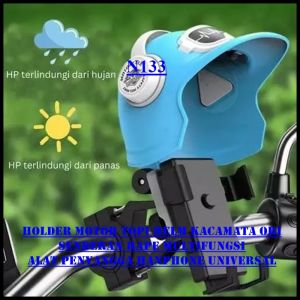 N133 HOLDER MOTOR METAL TOPI HELM KACAMATA ORI SPION SENDERAN HAPE ALAT PENYANGGA HANPHONE UNIVERSAL