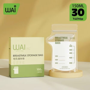 Túi trữ sữa WAI 100ml 150ml 200ml - hộp 30 túi thiết kế vòi rót an toàn tiện lợi .