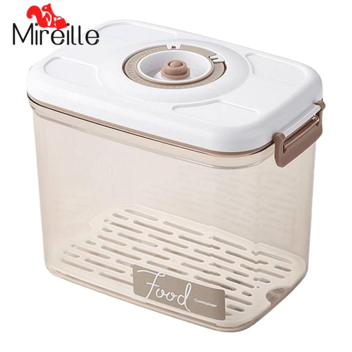 Vacuum Food Storage Container with Removable Drain Plate Refrigerator
