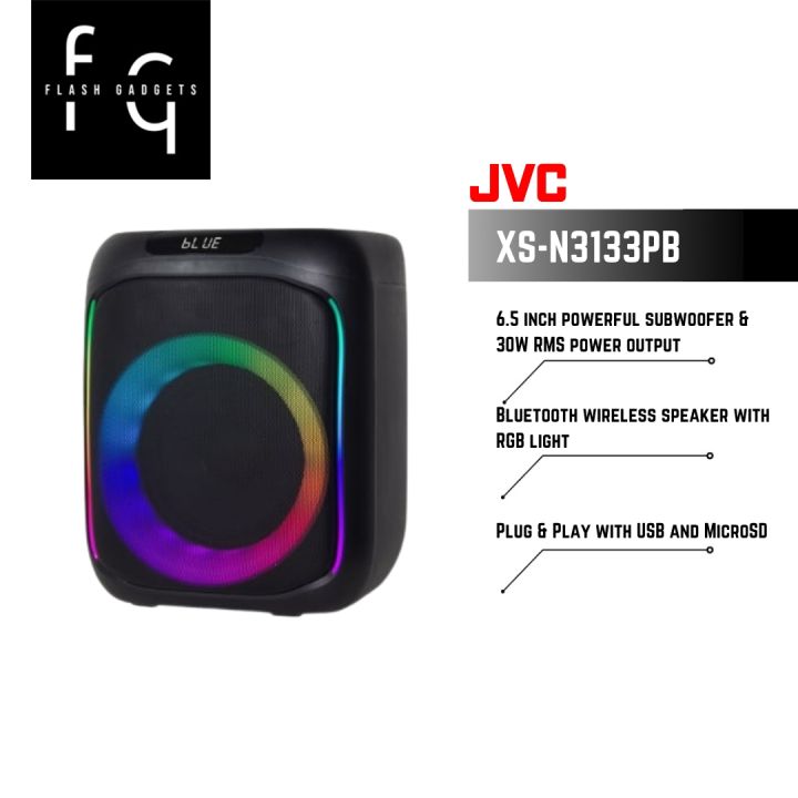 JVC XS-N3133PB Bluetooth Wireless Speaker with RGB light I 1 Year JVC ...