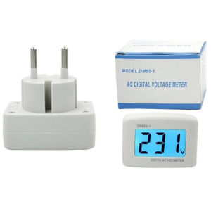VOLTMETER DM55-1 AC VOLT METER 220V PLUG EU ALAT UKUR TEGANGAN LISTRIK TINGGAL COLOK LAMPU TIDUR PRODUK IMPOR