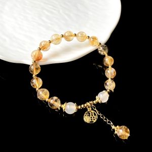 Thousand Crystals and Ten Thousand Beads Natural Yellow Pyramid Crystal Bracelet diy Fu brand beaded womens bracelet small accessories for live streaming and street vending 2026