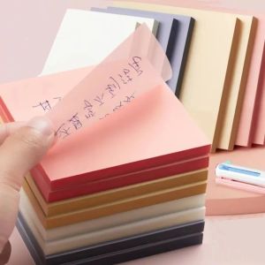 [Timmo House]50 Sheets Dazzle Color Transparent Self Adhesive Waterproof  PET Memo Pad Posted It Sticky Notes Planner Sticker Creative Notepad School Supplies Student Office Stationery