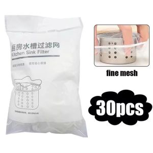 【24h Ship】100Pcs Kitchen Sink Filter Disposable Sewer Anti-Blocking Garbage Bag Pool Mesh Bag Bathroom Garbage Filter Hair Catcher Kitchen Accessories