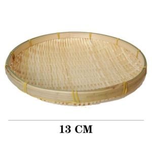 OKDEALS Woven Woven Bamboo Tray Round Bamboo Bamboo Woven Basket Handmade Decorative Serving Tray Kitchen