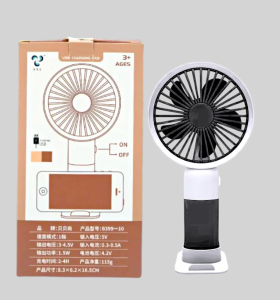 Mini Portable Fan Powerful Handheld Fan Cute Design 3 Speed Personal Small Desk Fan with Base Lightweight Makeup USB Rechargeable Fan ( B399-10 )