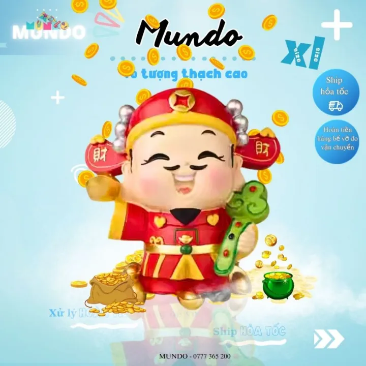 Tô Tượng Thạch Cao Phong Thủy Thần Tài Mang Gậy Như Ý SIZE XL,Tượng ...