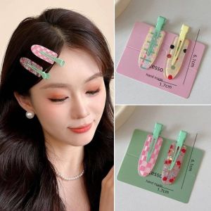 4PCS Korean Juice Hair Clips Cute Markless Makeup Clips Side Clip Bangs Hairclips Hair Accessory