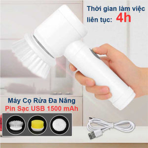 Máy Cọ Rửa Điện Đa Năng Sạc USB bàn chải Vệ Sinh Bếp Bồn Rửa Mặt Đánh Giày đánh bóng Magic Brush với 3 đầu thay thế