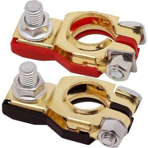 NAELIN 1 Pair Tích Cực+Tiêu Cực Kẹp đầu cực ắc quy ô tô Phát hành nhanh Bài đăng hàng đầu Đầu nối cáp pin 12V 24V Đầu nối ắc quy ô tô