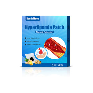 South Moon Hyperlipemia Patch Mild to Balance Cholesterol Ingredient Lower Stabilizes Stickers Blood Sugar Balance Glucose Reduce Hyperlipemia Diabetic Patches(10pcs/box)