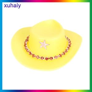 xuhaiy 4Pcs Miniature Plastic Doll Hat Western Cowboy Hat Cowgirl Hat For Dolls Decoration Accessories