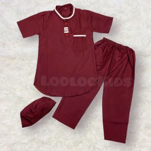 Setelan Koko Anak Laki-laki Pakistan 1-8 Tahun - Stelan Baju Celana Peci Muslim Pria Elegan Terbaru
