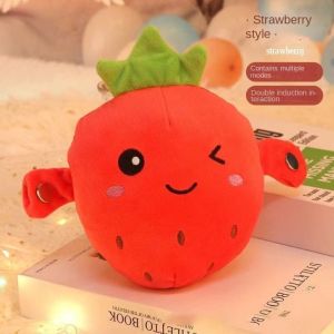 BESTOUR Fruit Musical Dooll Sensing Beat Plush Toys Interactive Musical Toy Plush Toy Fruit Sensing Beat Piano Orange Electric Plush Toy