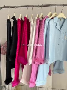 HT798 Bộ pijama lụa hoạ tiết báo tay lông sang chảnh set đồ ngủ tiểu thư dáng dài tôn dáng HT798