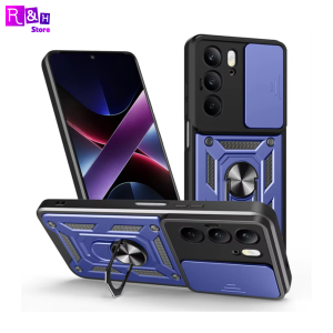 Case Realme C75 C75X Military Slide Camera Ring Magnetic Armor Kick Stand