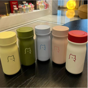 Bình giữ nhiệt mini hình mèo Bình nước mini cute Bình giữ nhiệt nhỏ gọn Bình nước mèo đáng yêu Bình giữ nhiệt mang đi học đi làm