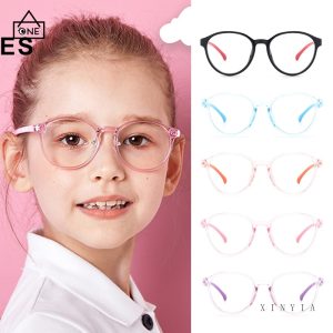 Lovelylife🔥 Kacamata Anak Anti Radiasi Kacamata Ringan Lensa Komputer Bulat Anti Cahaya Biru